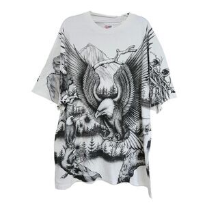 90s streetwear grunge aop eagle graphic tee